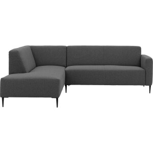 Goossens Bank Key West grijs, stof, 2,5-zits, modern design met ligelement links