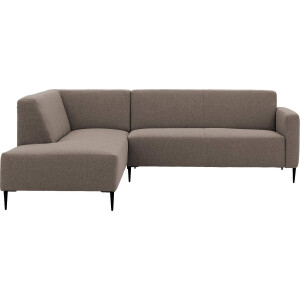 Goossens Bank Key West bruin, stof, 2,5-zits, modern design met ligelement links