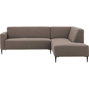 Goossens Bank Key West bruin, stof, 2,5-zits, modern design met ligelement rechts