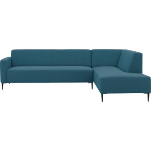 Goossens Bank Key West blauw, stof, 3-zits, modern design met ligelement rechts