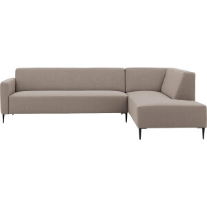 Goossens Bank Key West grijs, stof, 3-zits, modern design met ligelement rechts