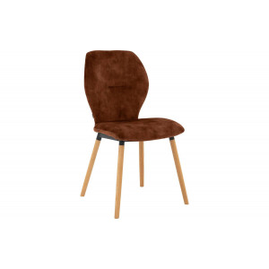 Goossens Eetkamerstoel Hera koper velvet stof leuning, modern design