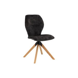 Goossens Eetkamerstoel Hera antraciet velvet stof leuning, modern design