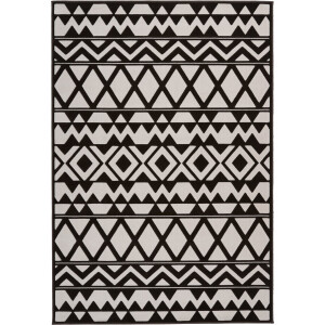 Padiro laagpolig vloerkleed - 120 x 170 cm - Bruin / Crème - Boho, Geometrisch patroon - Polypropyleen, Jute