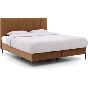 Goossens Boxspring Ease Solid Incl. Matras, Vlak 140 x 200 cm (=2x 70 x 200 cm) met hoofdbord + 2x matras shapes 1