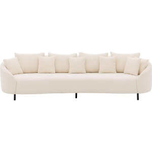 Goossens Bank Ragnar wit, stof, 4-zits, modern design