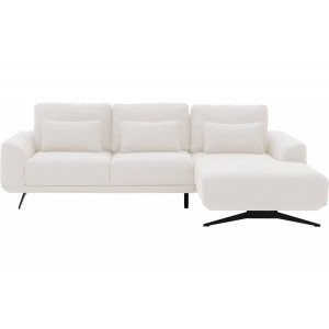 Goossens Excellent Hoekbank Princess wit, stof, 2,5-zits, elegant chic met chaise longue rechts