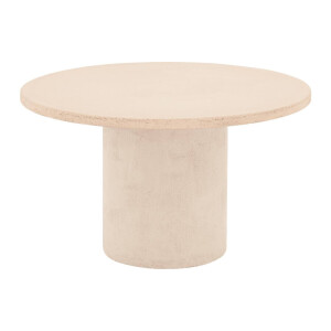 Goossens Salontafel Stone rond, beton beige, urban industrieel, 70 x 40 x 70 cm