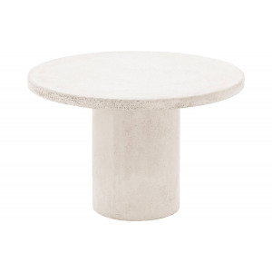 Goossens Salontafel Stone rond, beton wit, urban industrieel, 50 x 31 x 50 cm