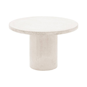 Goossens Salontafel Stone rond, beton wit, urban industrieel, 50 x 31 x 50 cm