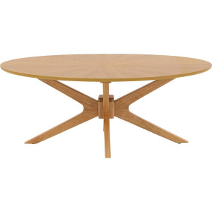 Goossens Basic Salontafel Sanoa ovaal, hout eiken blank, modern design, 120 x 45 x 70 cm