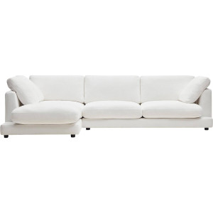 Kave Home Kave Home Gala 4-zits wit, stof, 4-zits, met chaise longue links