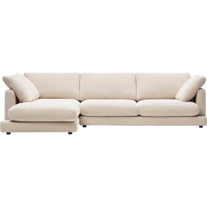 Kave Home Kave Home Gala 4-zits bruin, stof, 4-zits, met chaise longue links