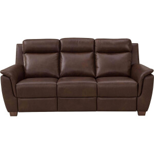 Goossens Excellent Relaxbank Vlore bruin, leer, 3-zits, stijlvol landelijk