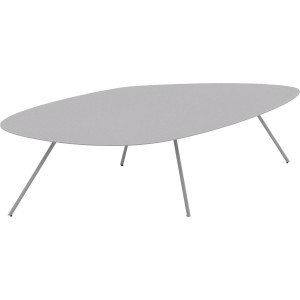 Goossens Salontafel Olivia organisch, metaal grijs, modern design, 135 x 35 x 67 cm