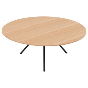 Goossens Salontafel Bo rond, hout eiken blank, modern design, 80 x 31 x 80 cm