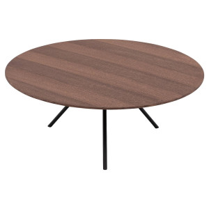 Goossens Salontafel Bo rond, hout eiken donker bruin, modern design, 80 x 31 x 80 cm