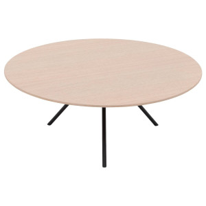 Goossens Salontafel Bo rond, hout eiken wit, modern design, 80 x 31 x 80 cm