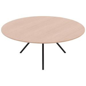 Goossens Salontafel Bo rond, hout eiken wit, modern design, 80 x 31 x 80 cm