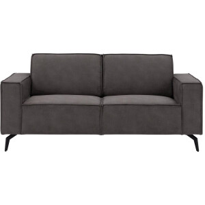 Goossens Hoekbank Hercules donkergrijs, microvezel, 2-zits, modern design