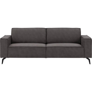 Goossens Hoekbank Hercules donkergrijs, microvezel, 3-zits, modern design