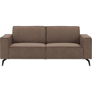 Goossens Hoekbank Hercules bruin, microvezel, 2,5-zits, modern design
