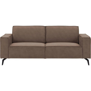 Goossens Hoekbank Hercules bruin, microvezel, 2,5-zits, modern design