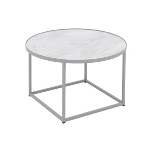 Goossens Salontafel Livia rond, hpl roze, modern design, 61 x 35 x 61 cm
