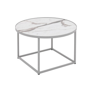 Goossens Salontafel Livia rond, hpl zwart, modern design, 61 x 35 x 61 cm