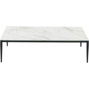 Goossens Salontafel Dexter rechthoekig, keramiek wit, elegant chic, 130 x 35 x 70 cm