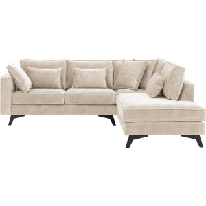 Goossens Bank Chambre beige, stof, 2-zits, elegant chic met ligelement rechts