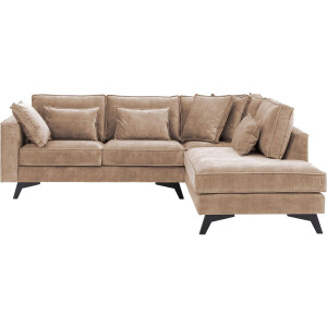 Goossens Bank Chambre bruin, stof, 2-zits, elegant chic met ligelement rechts
