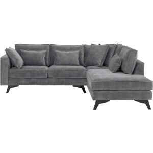 Goossens Bank Chambre grijs, stof, 2-zits, elegant chic met ligelement rechts