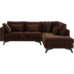 Goossens Bank Chambre bruin, stof, 2-zits, elegant chic met ligelement rechts