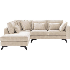 Goossens Bank Chambre bruin, stof, 2-zits, elegant chic met ligelement links