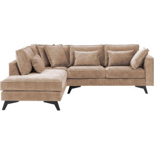 Goossens Bank Chambre bruin, stof, 2-zits, elegant chic met ligelement links