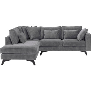 Goossens Bank Chambre grijs, stof, 2-zits, elegant chic met ligelement links