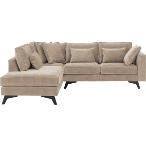 Goossens Bank Chambre bruin, stof, 2-zits, elegant chic met ligelement links