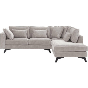 Goossens Bank Chambre grijs, stof, 2,5-zits, elegant chic met ligelement rechts
