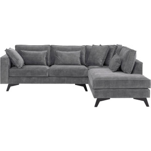 Goossens Bank Chambre grijs, stof, 2,5-zits, elegant chic met ligelement rechts