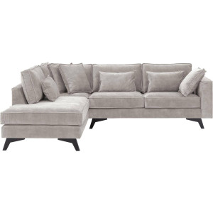 Goossens Bank Chambre grijs, stof, 2,5-zits, elegant chic met ligelement links