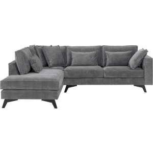 Goossens Bank Chambre grijs, stof, 2,5-zits, elegant chic met ligelement links