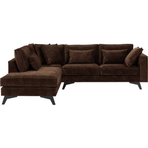 Goossens Bank Chambre bruin, stof, 2,5-zits, elegant chic met ligelement links