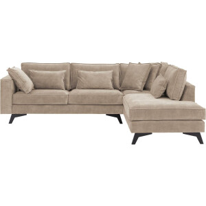 Goossens Bank Chambre beige, stof, 3-zits, elegant chic met ligelement rechts