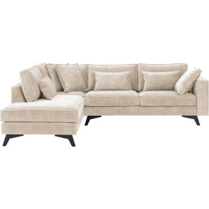 Goossens Bank Chambre beige, stof, 3-zits, elegant chic met ligelement links