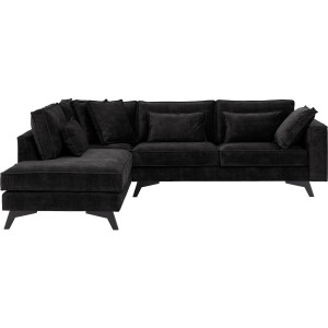 Goossens Bank Chambre grijs, stof, 3-zits, elegant chic met ligelement links