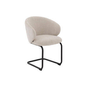 Goossens Stoel Noomi beige stof met armleuning,