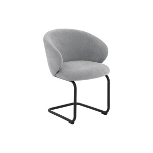 Goossens Stoel Noomi blauw stof met armleuning,