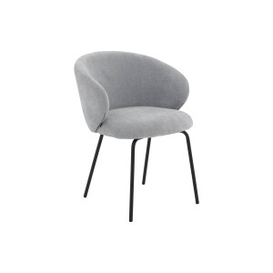 Goossens Stoel Noomi blauw stof met armleuning,