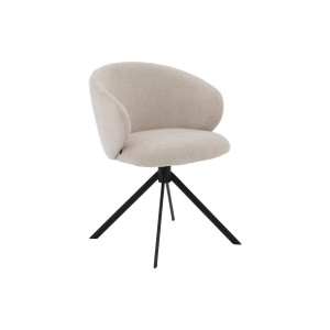 Goossens Stoel Noomi wit stof met armleuning,